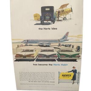 Vintage 1959 Hertz Rent A Car The Hertz Idea Ad Advertisement